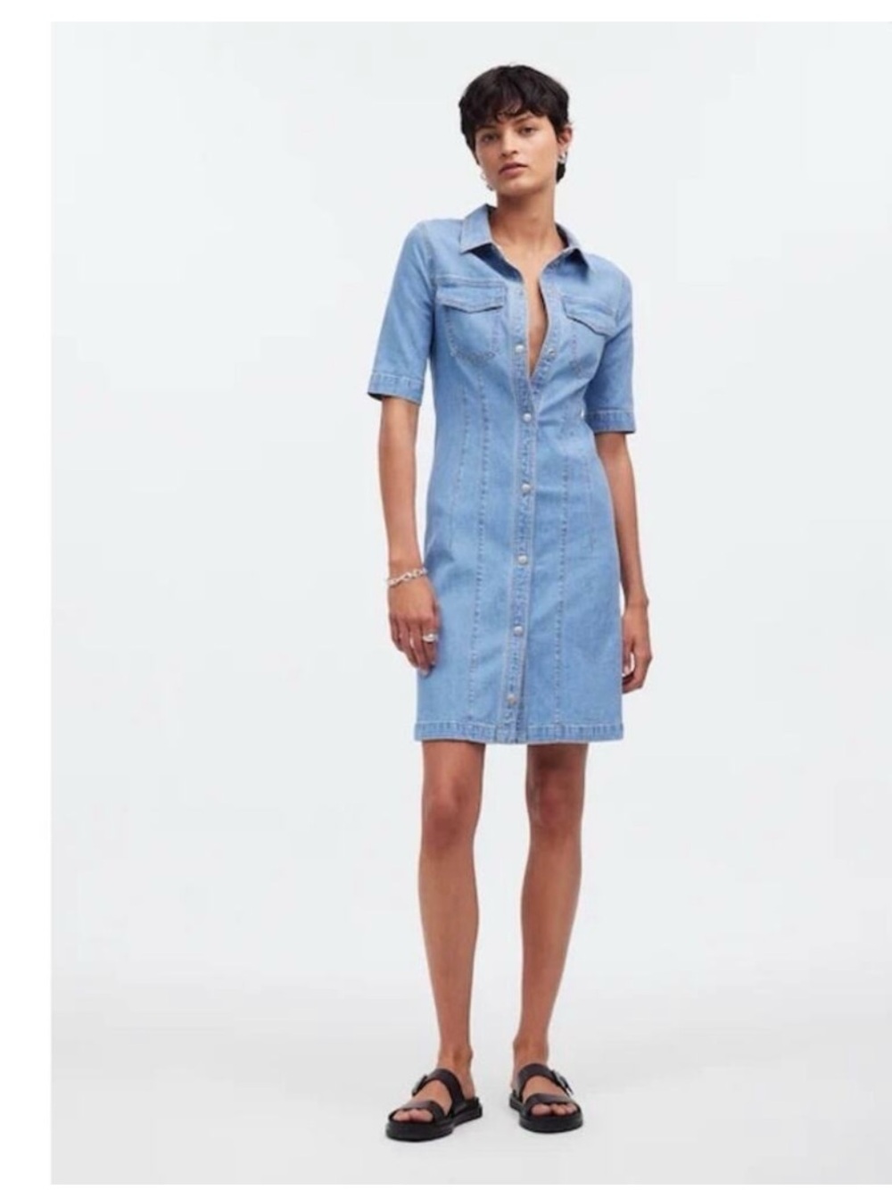 Madewell Light Blue Denim Shirt Dress